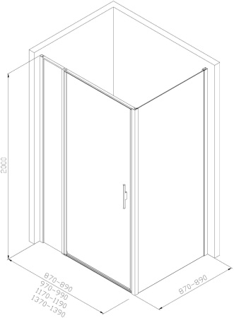 Душевой уголок Allen Brau Priority 90x90 3.31002.BA + 3.31017.BA серебро браш