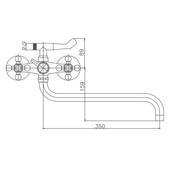 Смеситель для ванны Cron CN2619-2, хром