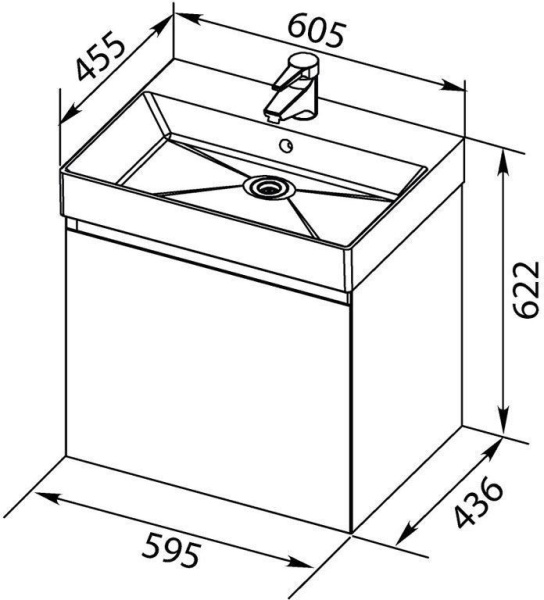 Тумба с раковиной Aquanet Нью-Йорк 60 орех