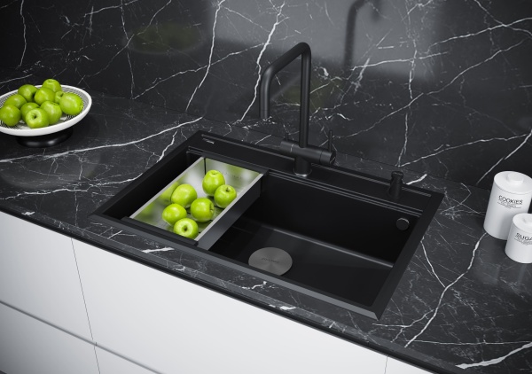 Мойка STEPIA 80, IT-GRANIT, PM117551-BLM, черный, 750х510, Paulmark