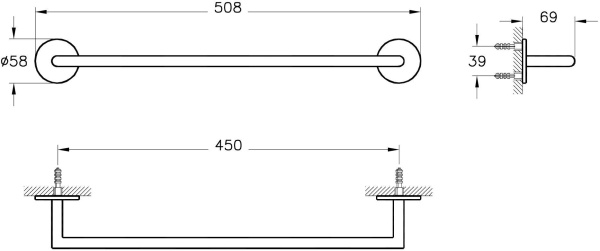 Полотенцедержатель VitrA Origin A4488626 медный