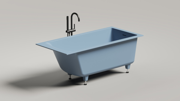 Ванна встраиваемая Salini CASCATA KIT 150x70 покраска по RAL полностью, S-Sense, глянцевый 105012GF