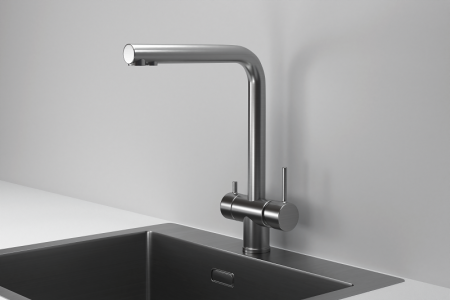 Смеситель для кухни Granula Kitchen Space 7011 сталь сатин, подключение к фильтру