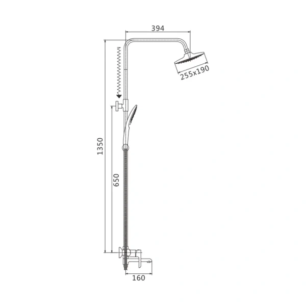 Душевая стойка со смесителем Shevanik S6036F