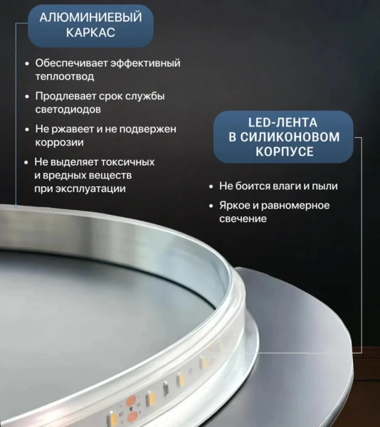 Зеркало EMZE Led Асимметричное с подсветкой и УФ-окантовкой 45x77 (золото)