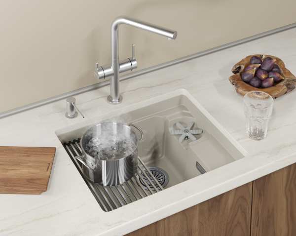 Мойка для кухни Granula Kitchen Space Rinzer 5505RU креман, 55х45 см, прямоугольная