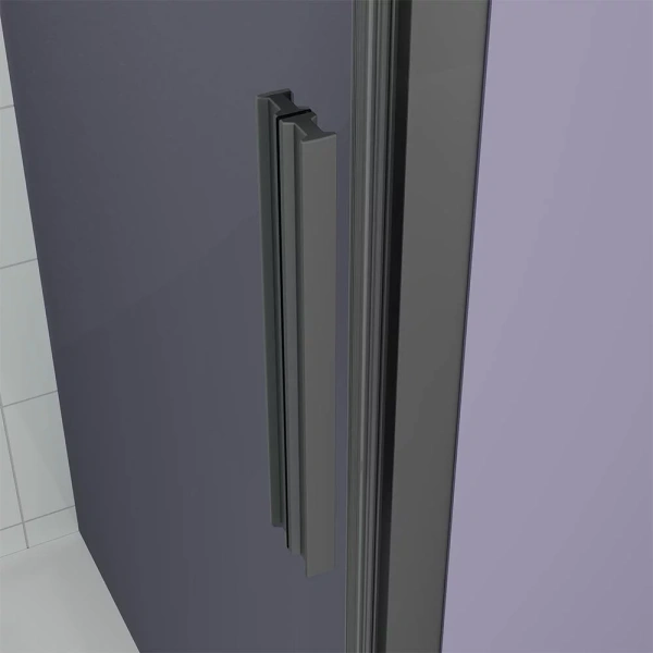 Душевая дверь Veconi Ottimo P30 B, 800x1900, черный матовый, стекло матовое