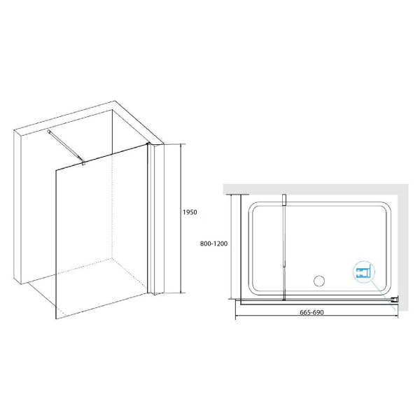 Душевая перегородка RGW WA-02-1 700