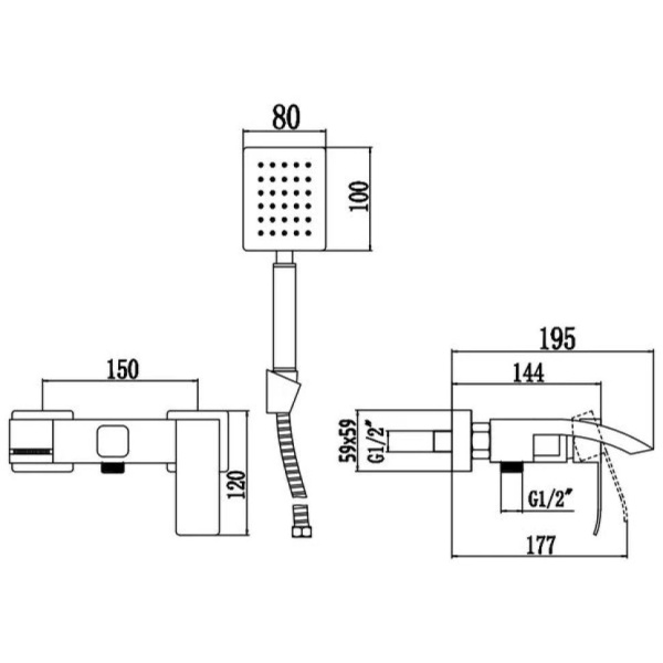 Смеситель для ванны Fmark FS8624, сатин