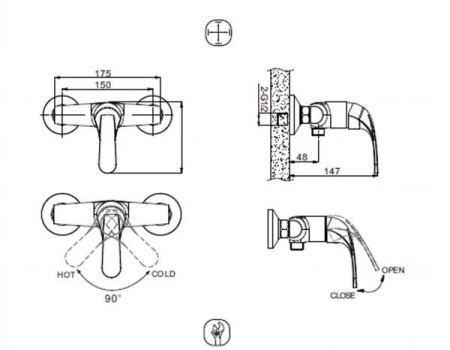 Смеситель для душа Bravat Fit F9135188CP-01-RUS