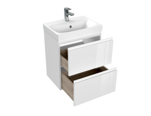 Тумба под раковину подвесная Cersanit MODUO 50 для MODUO SLIM 50 узкая белый, SB-SZ-MOD-MO50Sl/Wh