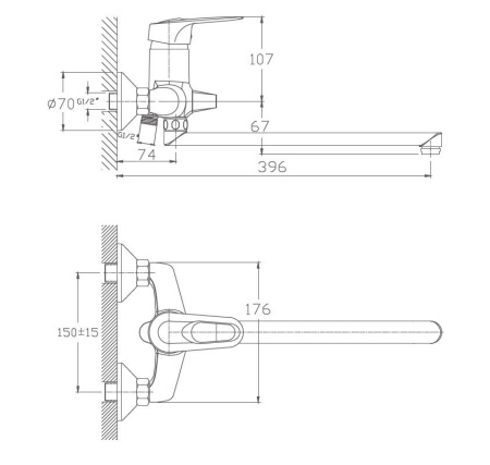 Смеситель для ванны Haiba HB2204