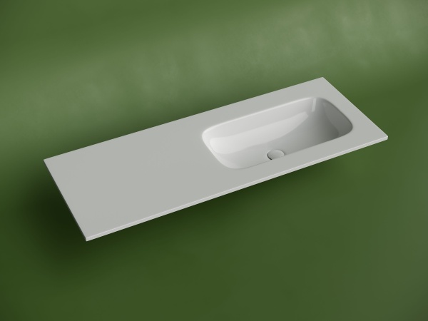 Раковина накладная Ceramicanova Грация (Grace) чаша справа без отв под смеситель 1210x457x137 белый CN7021wx