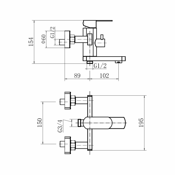 Смеситель для ванны FASHUN A53020-21, бронза
