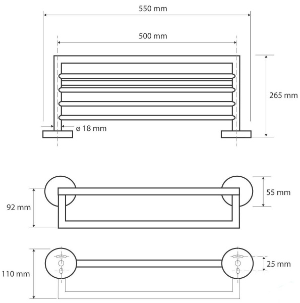 Полочка Bemeta Dark 104219070