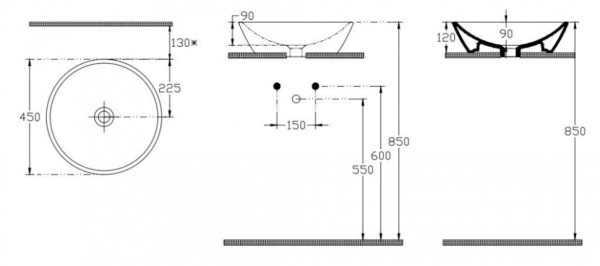 Раковина ISVEA SistemaY Soft накладная 450*450*120 цвет белый 10SY66045SV