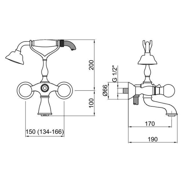 Смеситель для ванны Webert Karenina KA720201015