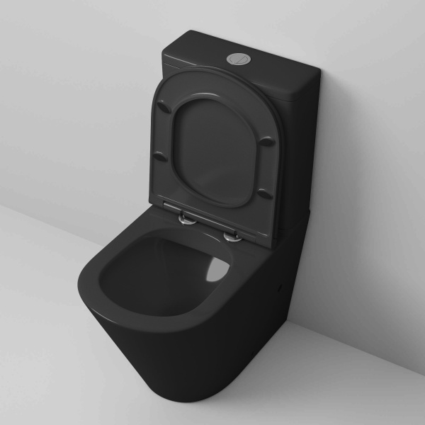 Унитаз Grossman GR-4450BMS (605х380х825) черный матовый напольный безободковый с тонкой крышкой