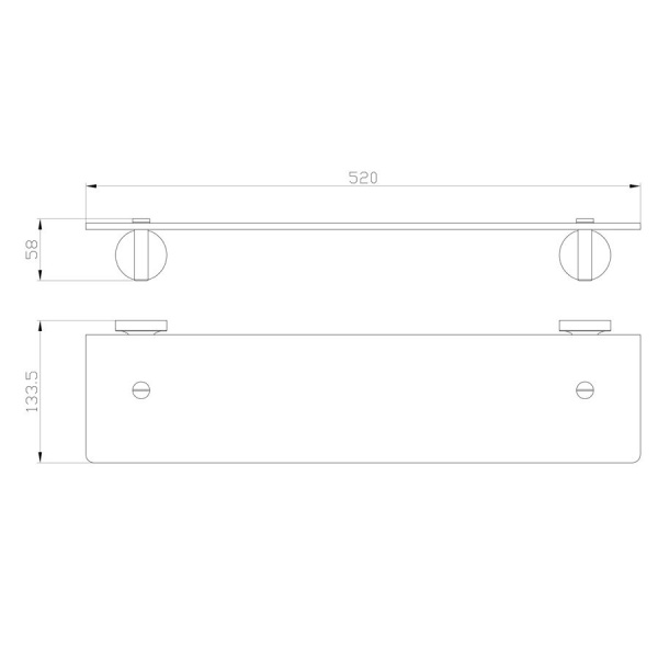 Стеклянная полка для ванной WONZON & WOGHAND, Хром (WW-6527)