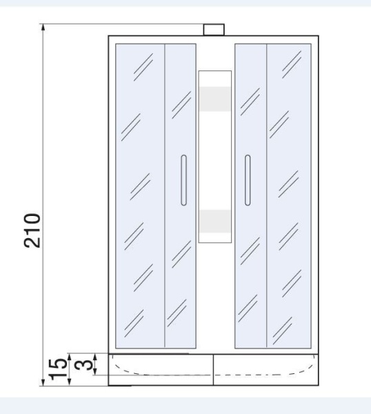 Душевая кабина River NARA LIGHT Б/К 90/15 МТ, 90x90x210