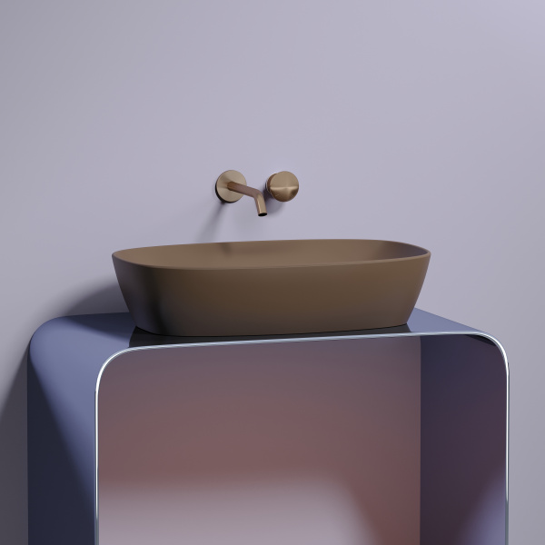 Умывальник Ceramicanova чаша накладная овальная (цвет Капучино Матовый) Element 600x380x138мм