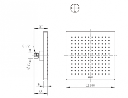 Верхний душ Bravat Built-in P7078C-RUS