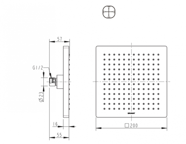 Верхний душ Bravat Built-in P7078C-RUS