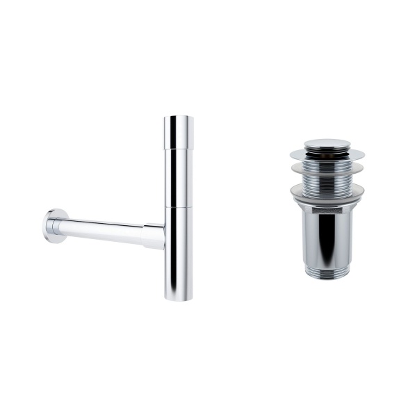 Комплект 3 в 1 Lavinia Boho Bathroom Sink 21520025: накладная фарфоровая раковина 54 см, металлический сифон, донный клапан