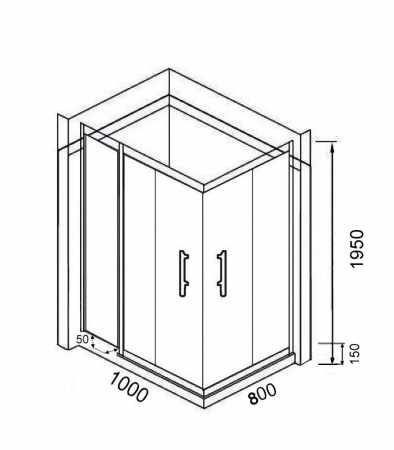 Душевой уголок PARLY QZ81S 80x100x195см с поддоном