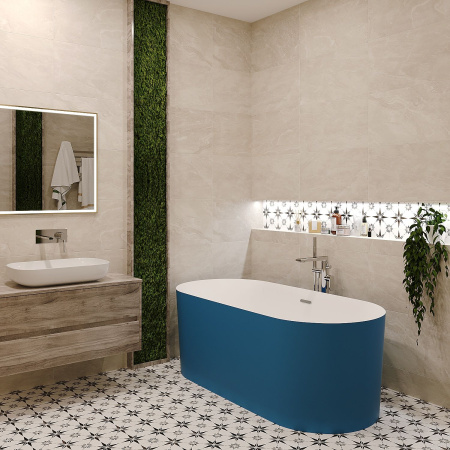 Акриловая ванна в наборе 3 в 1: отдельностоящая ванна, ножки, экран Wellsee Chalice Perfection 230609000