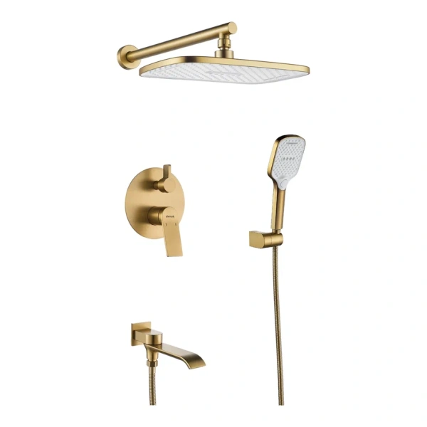 Душевая система встраиваемая Shevanik S4135G, золотой сатин