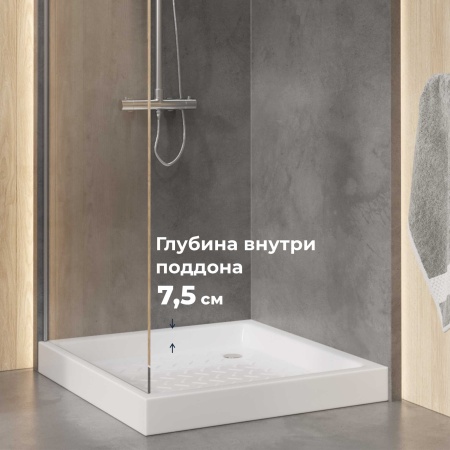Душевой поддон керамический, квадратный, белый RGW CR