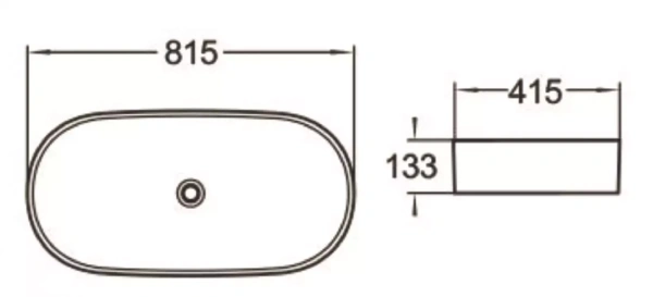 Раковина керамическая (накладная)  SantiLine SL-1079