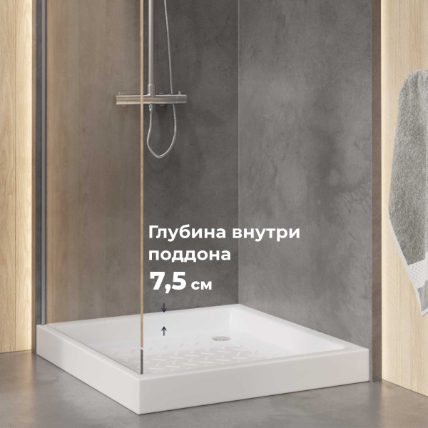 Душевой поддон керамический, квадратный, белый RGW CR, 900x900