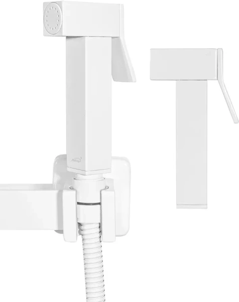 Смеситель с гигиеническим душем Hansberge H0077 Белый