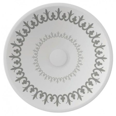 Раковина ISVEA SistemaY Soft накладная 450*450*120 цвет белая с декором 10SY66045SV-CML