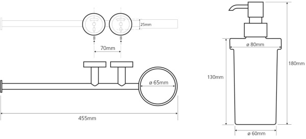 Держатель для полотенец с дозатором Bemeta Omega 104019012 (45 см)