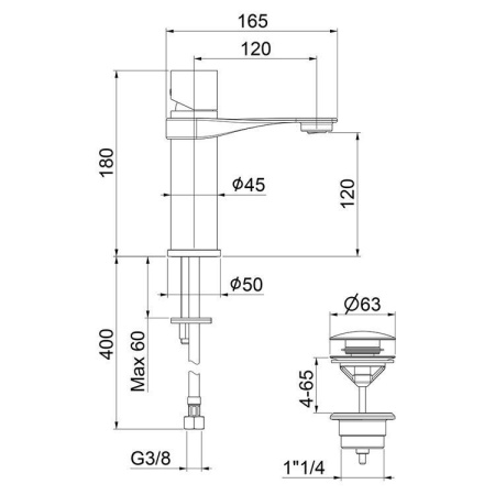 Смеситель для раковины Webert One-B NB830102015