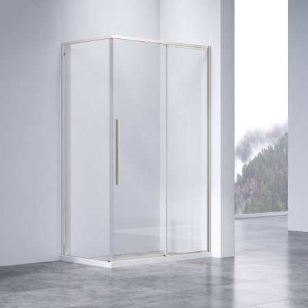 Душевой уголок Слим-Н (Slim-N) VSR-4SN8014CLBN, 1400*800, брашированный никель, стекло прозрачное