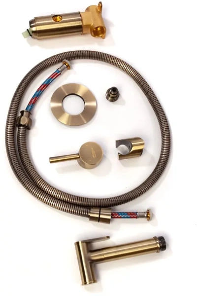 Смеситель встраиваемый с гигиеническим душем Hansberge H3099 Бронза