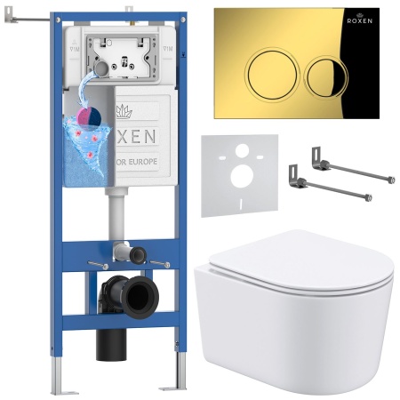 Комплект 6 в 1 RoxenBath StounFix Dual Fresh 968026 (состоит из: 710200, кнопки Santi 410260G, 530120-01)