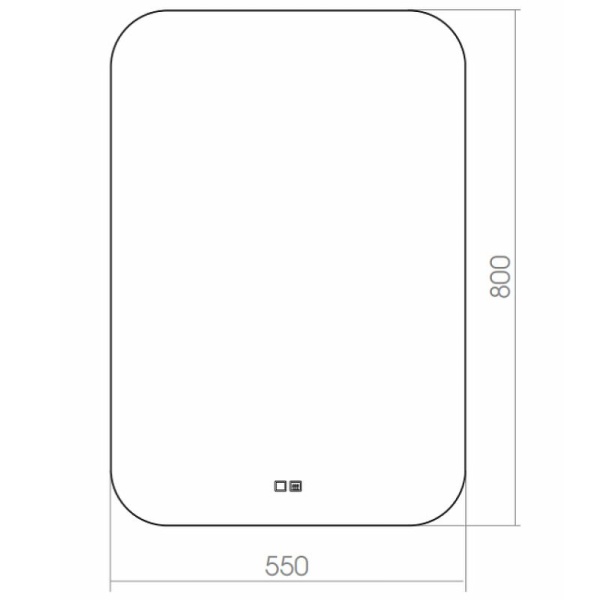 Зеркало Silver Mirrors Pallada 550x800 LED-00002272 со встроенным светильником, сенсорный выключатель, подогрев