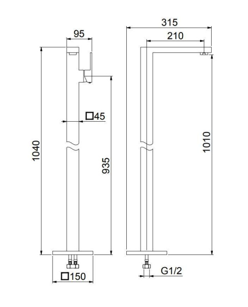 Cмеситель для раковины Webert Pegaso PE832101560, черный матовый