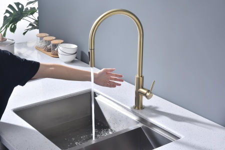 Смеситель для кухни SENSO, светлое золото, Se215180-LG, Paulmark