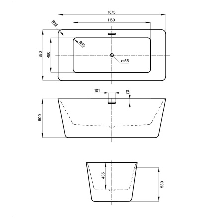 Акриловая ванна в наборе 3 в 1: отдельностоящая ванна, ножки, экран Wellsee DeSire 231502000