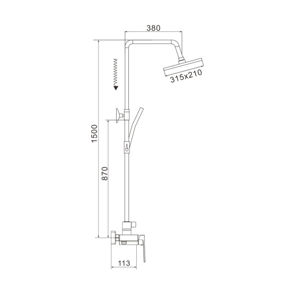 Душевая система Rose R1836-6, хром
