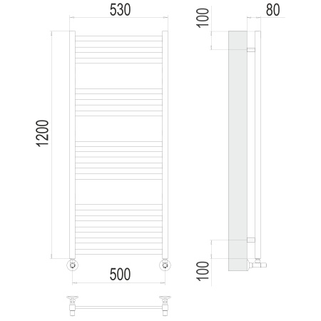 Полотенцесушитель TERMINUS Люкс Грета П15 500х1200 NEW