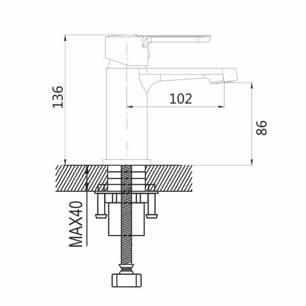 Смеситель для раковины Shevanik S8101F, белый/хром