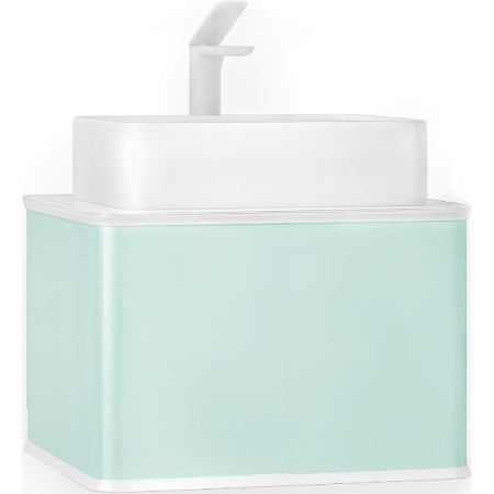 Тумба под раковину Jorno Pastel 58 Pas.01.58/P/BL бирюзовый бриз