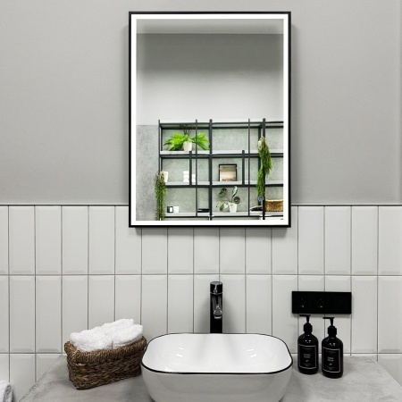 Зеркало RoxenBath Sigma (60x80) в черной алюминиевой раме